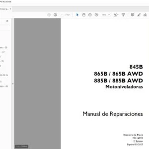 Case 845B 865B 865B AWD 885B 885B AWD Motoniveladoras Manual de Reparaciones - PDF DOWNLOAD (Spanish)