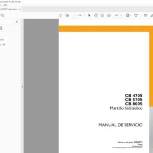 Case CB 470S CB 570S CB 800S Martillo hidráulico MANUAL DE SERVICIO - PDF DOWNLOAD (Spanish)
