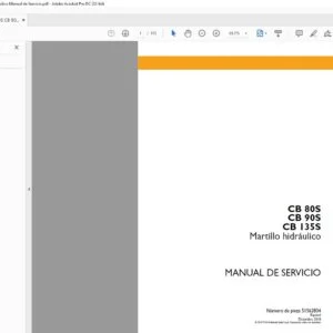 Case CB 80S CB 90S CB 135S Martillo hidráulico MANUAL DE SERVICIO - PDF DOWNLOAD (Spanish) PDF File Download