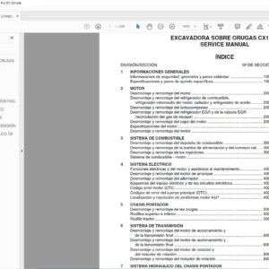 Case CX130B EXCAVADORA SOBRE ORUGAS SERVICE MANUAL - PDF DOWNLOAD (Spanish)