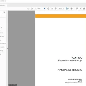 Case CX130C Escavadora Sobre Oruga Manual de Servicio - PDF DOWNLOAD (Spanish)