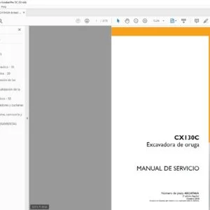 Case CX130C Excavadora de orugas Manual de Servicio - PDF DOWNLOAD (Spanish)