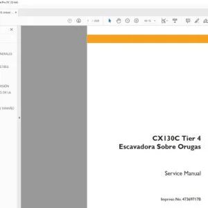 Case CX130C Tier 4 Escavadora Sobre Orugas Service Manual - PDF DOWNLOAD (Spanish)