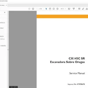 Case CX145C SR Excavadora sobre orugas Service Manual - PDF DOWNLOAD (Spanish)