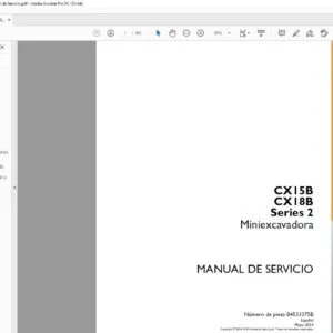 Case CX15B CX18B Series 2 Miniexcavadora Manual de Servicio - PDF DOWNLOAD (Spanish)