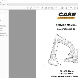 Case CX160C Tier 4 CX180C Tier 4 ESCAVADORA SOBRE ORUGAS SERVICE MANUAL - PDF DOWNLOAD (Spanish)