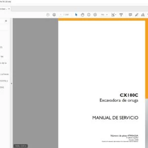 Case CX180C Excavadora de oruga Manual de Servicio - PDF DOWNLOAD (Spanish)
