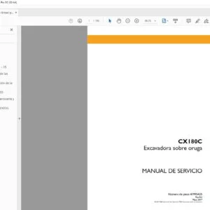 Case CX180C Excavadora sobre oruga Manual de Servicio - PDF DOWNLOAD (Spanish)