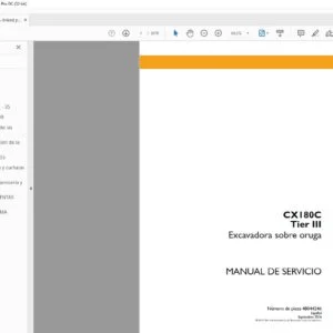Case CX180C Tier III Excavadora sobre oruga Manual de Servicio - PDF DOWNLOAD (Spanish)