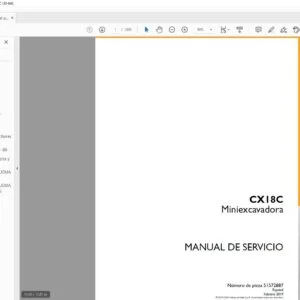 Case CX18C Miniexcavadora Manual de Servicio - PDF DOWNLOAD (Spanish)