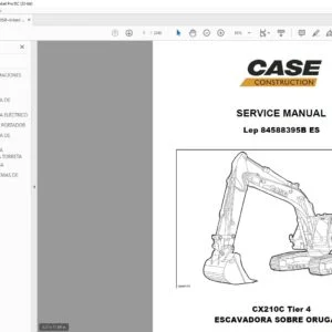 Case CX210C Tier 4 ESCAVADORA SOBRE ORUGAS SERVICE MANUAL - PDF DOWNLOAD (Spanish)
