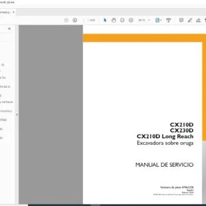 Case CX210D CX230D CX210D Long Reach Excavadora sobre oruga Manual de Servicio - PDF DOWNLOAD (Spanish)