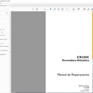 Case CX220C Miniexcavadora Excavadora Hidráulica Manual de Reparaciones - PDF DOWNLOAD (Spanish)