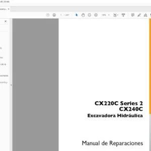 Case CX220C Series 2 CX240C Excavadora Hidráulica Manual de Reparaciones - PDF DOWNLOAD (Spanish)