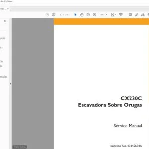 Case CX230C Escavadora Sobre Orugas Service Manual - PDF DOWNLOAD (Spanish)