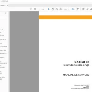 Case CX245D SR Excavadora sobre oruga Manual de Servicio - PDF DOWNLOAD (Spanish)