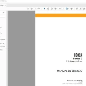 Case CX26B CX30B Series 2 Miniexcavadora Manual de Servicio - PDF DOWNLOAD (Spanish)