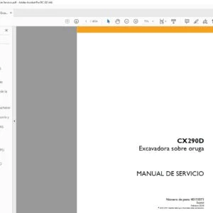Case CX290D Excavadora sobre oruga Manual de Servicio - PDF DOWNLOAD (Spanish)