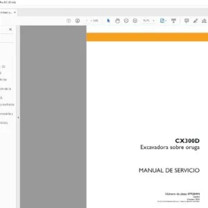 Case CX300D Excavadora sobre oruga Manual de Servicio - PDF DOWNLOAD (Spanish) PDF Instant Download