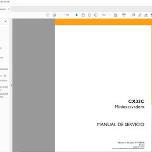 Case CX33C Miniexcavadora Manual de Servicio - PDF DOWNLOAD (Spanish)