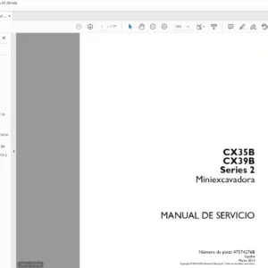 Case CX35B CX39B Series 2 Miniexcavadora Manual de Servicio - PDF DOWNLOAD (Spanish)