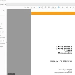 Case CX45B Series 2 CX50B Series 2 CX55B Miniexcavadora Manual de Servicio - PDF DOWNLOAD (Spanish) Manual PDF Download