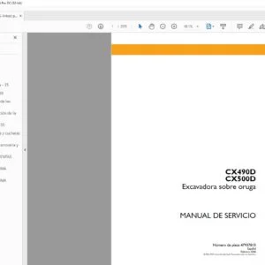 Case CX490D CX500D Excavadora sobre oruga Manual de Servicio - PDF DOWNLOAD (Spanish)
