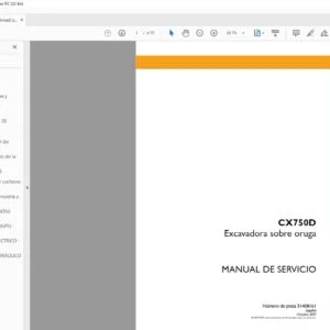 Case CX750D Excavadora sobre oruga Manual de Servicio - PDF DOWNLOAD (Spanish)