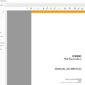 Case CX80C Midi Excavadora Miniexcavadora Manual de Servicio - PDF DOWNLOAD (Spanish)