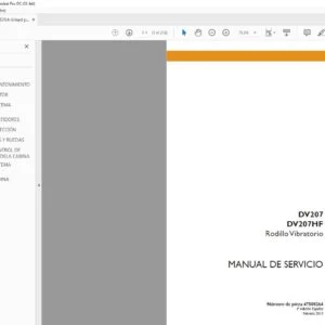 Case DV207 DV207HF Rodillo Vibratorio Manual De Servicio - PDF DOWNLOAD (Spanish)