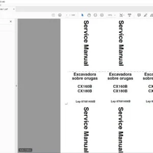 Case EXCAVADORA SOBRE ORUGAS CX160B-CX180B SERVICE MANUAL - PDF DOWNLOAD (Spanish)