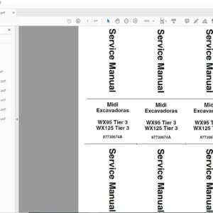 Case Midi Excavadoras WX95 Tier 3 WX125 Tier 3 Service Manual - PDF DOWNLOAD (Spanish)
