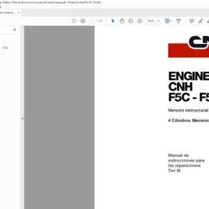 Case New Holland Engines F5C-F5A Tier III Motor Manual de instrucciones para las reparaciones - PDF DOWNLOAD (Spanish)