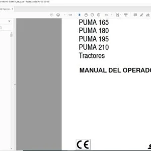 Case PUMA 165 PUMA 180 PUMA 195 PUMA 210 Tractores Manual del Operador - PDF DOWNLOAD (Spanish)