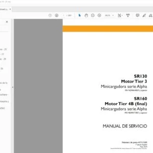 Case SR130 Motor Tier 3 SR160 Motor Tier 4B (final) Minicargadora serie Alpha Manual de Servicio - PDF DOWNLOAD (Spanish)