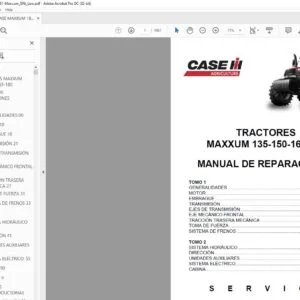 Case Tractores Maxxum 135-150-165-180 Manual de Reparaciones - PDF DOWNLOAD (Spanish)