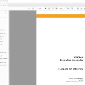 Case WX148 Excavadora con ruedas Manual de Servicio - PDF DOWNLOAD (Spanish)