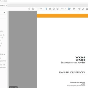 Case WX168 WX188 Excavadora con ruedas Manual de Servicio - PDF DOWNLOAD (Spanish)