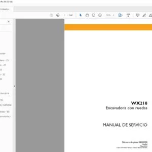 Case WX218 Excavadora con rudas Manual de Servicio - PDF DOWNLOAD (Spanish)