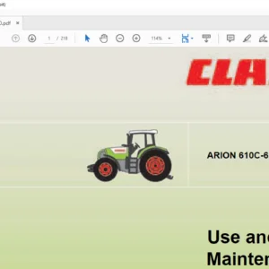 Claas ARION 10C-620C-630C Use and Maintenance Manual - PDF DOWNLOAD