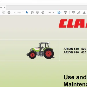 Claas ARION 510  520  530  540 ARION 610  620  630  640 Use And Maintenance Manual - PDF DOWNLOAD