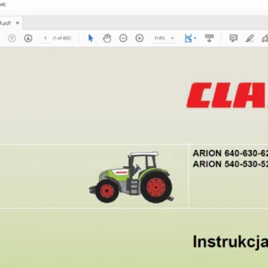 Claas ARION 640-630-620-610 C.I.S. ARION 540-530-520-510 C.I.S. Instrukcja obsługi Manual - PDF DOWNLOAD(Polish)