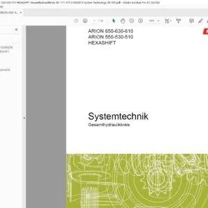 Claas ARION 650-630-610 ARION 550-530-510 HEXASHIFT Gesamthydraulikkreis 00 1171 073 0 9302019 System Technology DE PDF