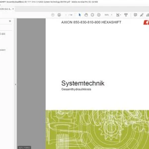 Claas AXION 850-830-810-800 HEXASHIFT Gesamthydraulikkreis 00 1171 516 0 512020 System Technology DE PDF