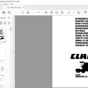 Claas BOMINATOR 68 S Operator's Manual  - PDF DOWNLOAD