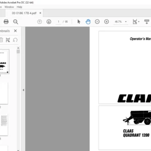 Claas Balar Quadrant 1200 Operator´s Manual - PDF DOWNLOAD