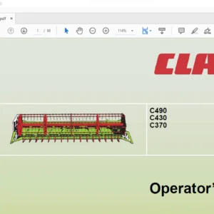 Claas C490 C430 C370 Operator's Manual - PDF DOWNLOAD