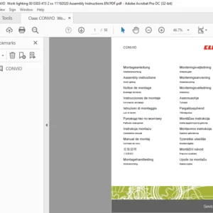 Claas CONVIO Assembly Instruction Manual - PDF DOWNLOAD