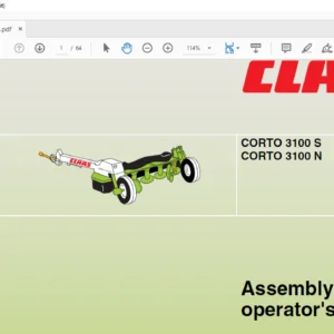 Claas CORTO 3100 S CORTO 3100 N Assembly and operator's manual - PDF DOWNLOAD
