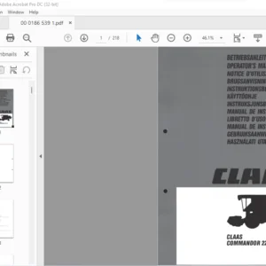 Claas Commandor 228CS operator's Manual - PDF DOWNLOAD